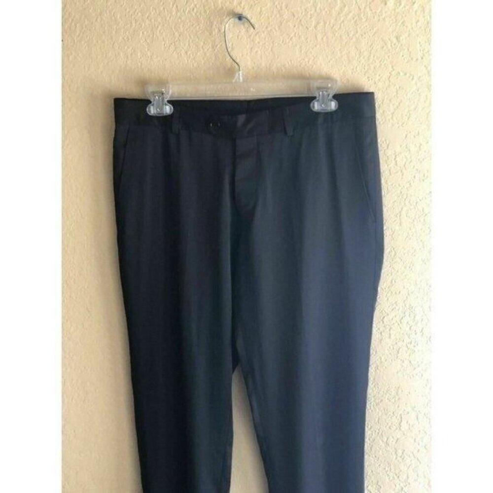 Ron Tomson Black Satin Men’s Formal Dress Pants Size 48 Classic Fit - Picture 6 of 11